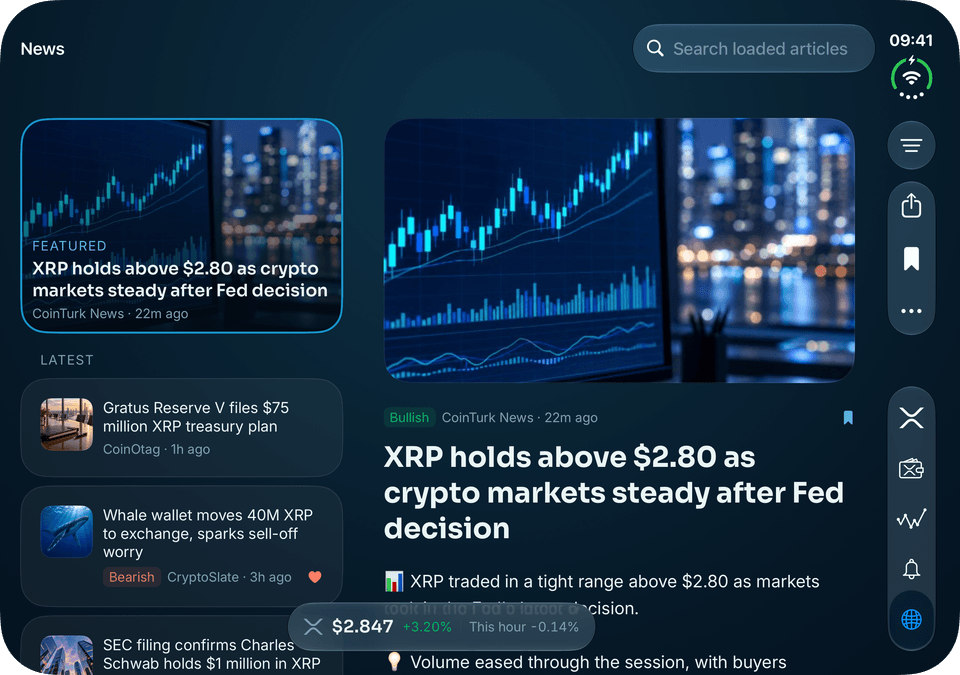 XRP Alerts on iPhone Duo: the news feed beside an XRP story